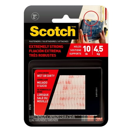 UPC 051131642843 product image for Scotch Extreme Fasteners  1 in x 3 in  Clear  2 Sets of Strips | upcitemdb.com