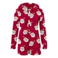 thumbnail image 6 of yoeyez Christmas Onesie Pjs Womens Cute Ear Hooded Fleece Pajamas Outfit Adult One-piece Pajama Zipper Short Rompers Bodysuit Sleepwear, 6 of 7