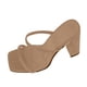 thumbnail image 2 of Zapatos de moda para mujer Sandalias sin cordones de color sólido informales con punta cuadrada Zapatillas de tacón alto de verano Wmkox8yii hj789, 2 of 3