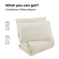 thumbnail image 6 of Videri Home Flannel Sherpa Comforter Set All Season Hollow Fiber Fill (Ivory, King), 6 of 7