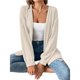 thumbnail image 1 of Chaquetas de Mujer de Color Liso, Larga, Frente Abierto, Chaqueta Regular Albaricoque S, 1 of 7