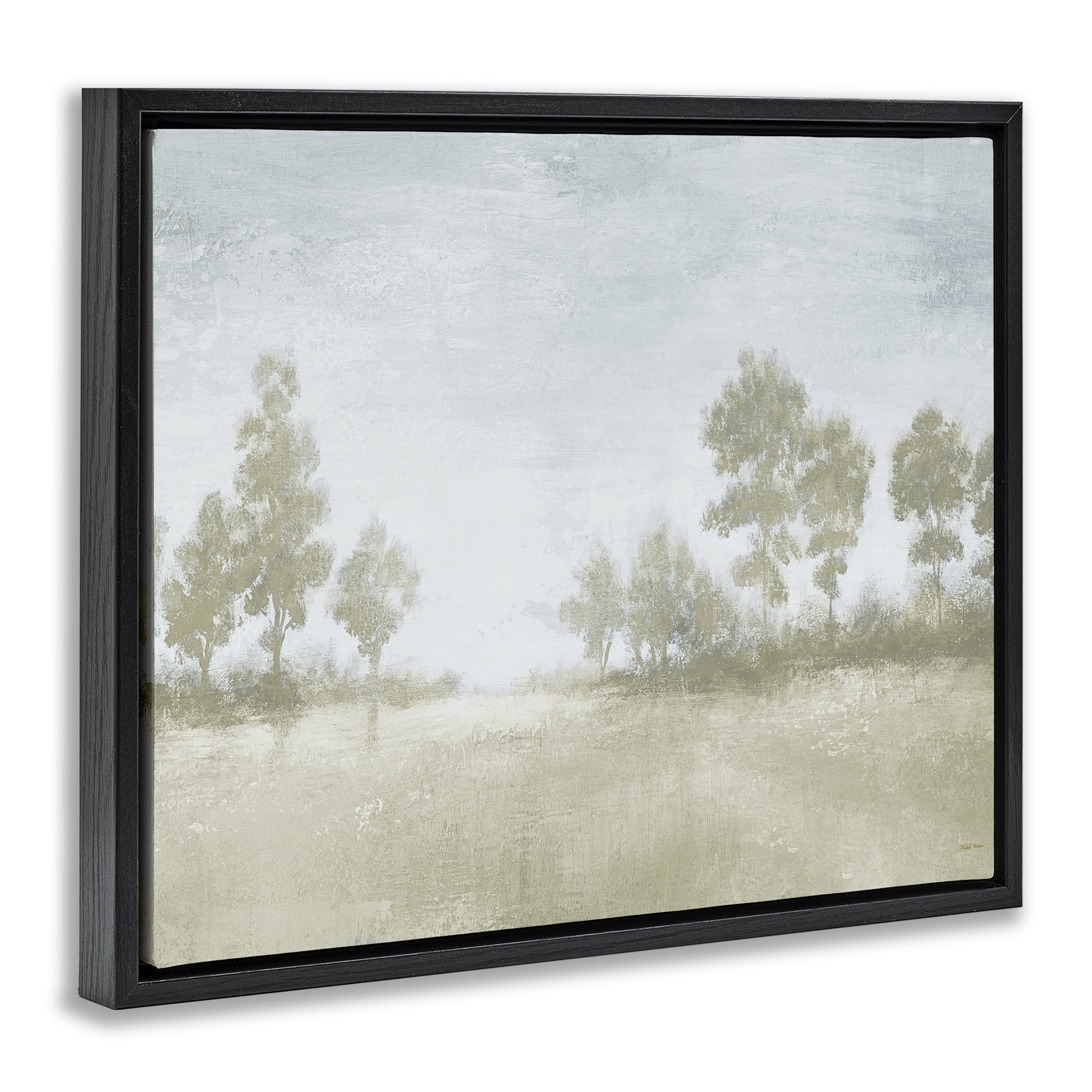Stupell Industries Soft Distant Valley Landscape Black Framed Floater Canvas Wall Art, design by Michael Marcon