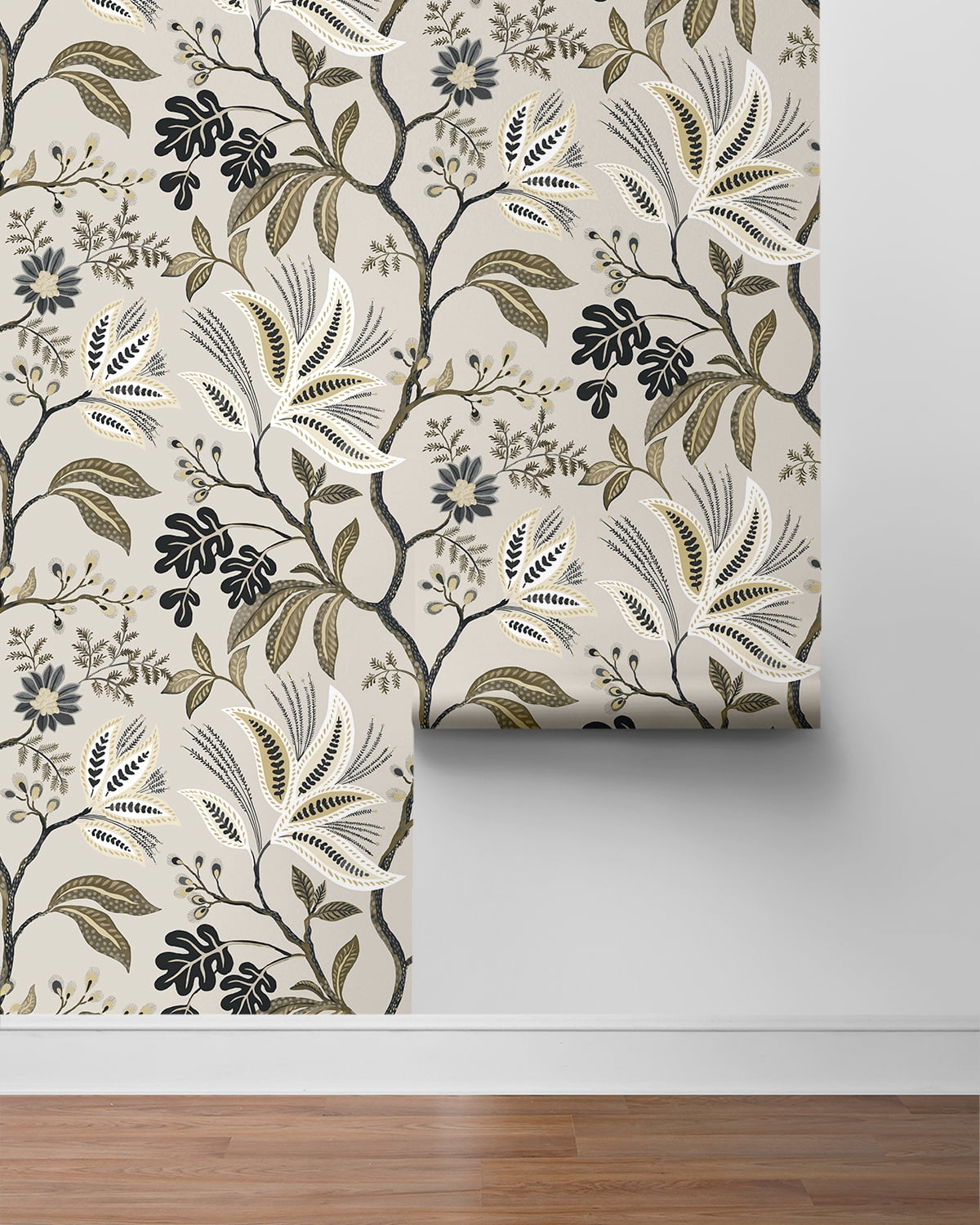 NextWall Neutral Forest Flourish Peel and Stick Wallpaper - 27 in. W x 18 ft. L Roll