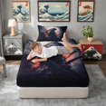 thumbnail image 5 of Manfei Grunge Samurai Twin Sheet Sets for Boys Men, Explosion Effect Bedding, Black Red Gray 3 Pieces, 1 Flat Sheet, 1 Fitted Sheet and 1 Pillowcase, 5 of 6