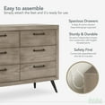 thumbnail image 6 of evolur Stilnovo Mid Century Double Dresser, Windsor Oak Grey, 6 of 6