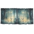 thumbnail image 7 of Yayeee Kitchen Curtains Tier Set of 2 Light Filtering 57"x24" Over Sink Window Panels, Night Forest Scene, 7 of 7
