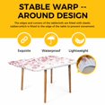 thumbnail image 4 of Pink Leaves Table Cloths for 6 Foot Rectangle Tables, Summer Botanical Patio Waterproof Elastic Fitted Tablecloths, Washable Rectangular Table Cover for Camping, 4 of 8