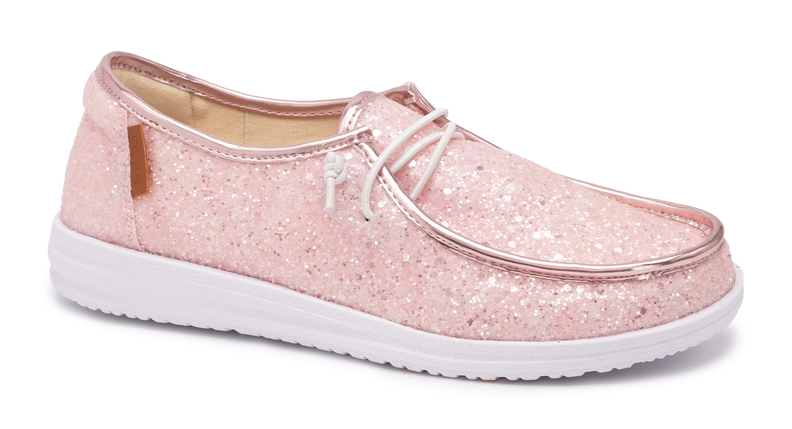 Corkys Womens Glitter Kayak Casual Slip On Sneakers (8, Light Pink