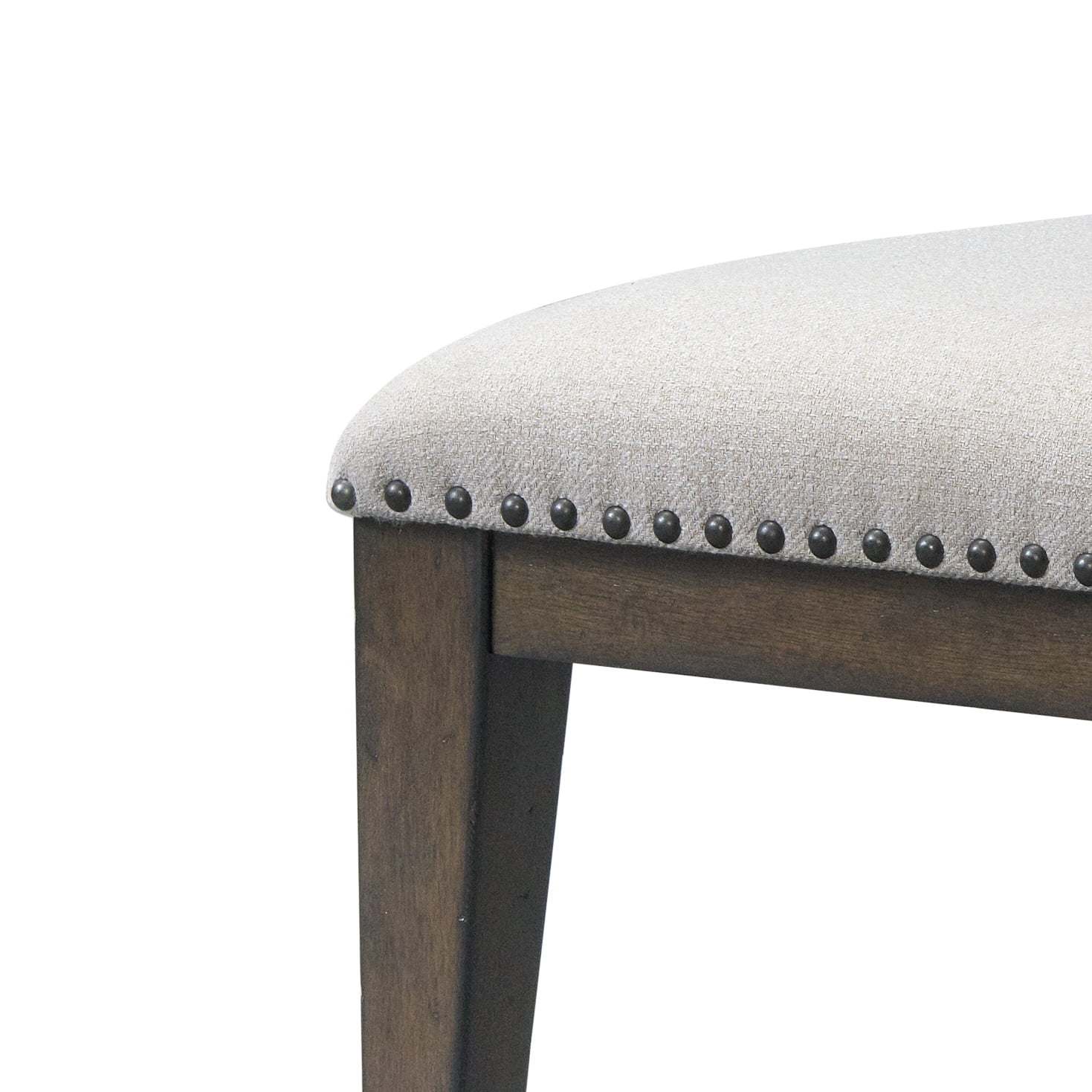 Roundhill Furniture Grant Nailhead Trim Upholstered Dining Chairs, Set of 2, Beige
