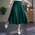 thumbnail image 4 of Glisme Casual Pants For Women Plus Size Knee Length Cotton Linen Shorts Summer Baggy Dressy Long Shorts With Pockets Green Trousers Regular Fit, 4 of 7