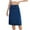 Dark Blue, variant on Karight Women High Waist Midi Denim Skirt with Back Slit Casual A-Line Long Jean Skirts with Pockets Ladies