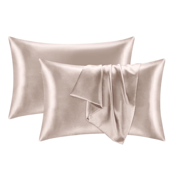 Satin Pillowcase Set of 2, Similar to Silk Pillow Cases, Standard Size Cooling and Soft Satin Pillow Cases for Hair and Skin, Gifts for Women Men, Envelope Closure, 20''x26''