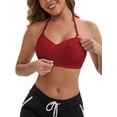 thumbnail image 4 of DARING DIVA Women's Halter Neck Padded Adjustable Spaghetti Straps Tank Top M Dark Red, 4 of 6