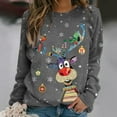 thumbnail image 1 of WILLBEST Playeras Navideñas Mujer Blusa Informal de Manga Larga y Cuello Redondo Para El Verano, Camiseta Estampada, Túnica Holgada con Abertura Lateral. Disfraces, 1 of 3