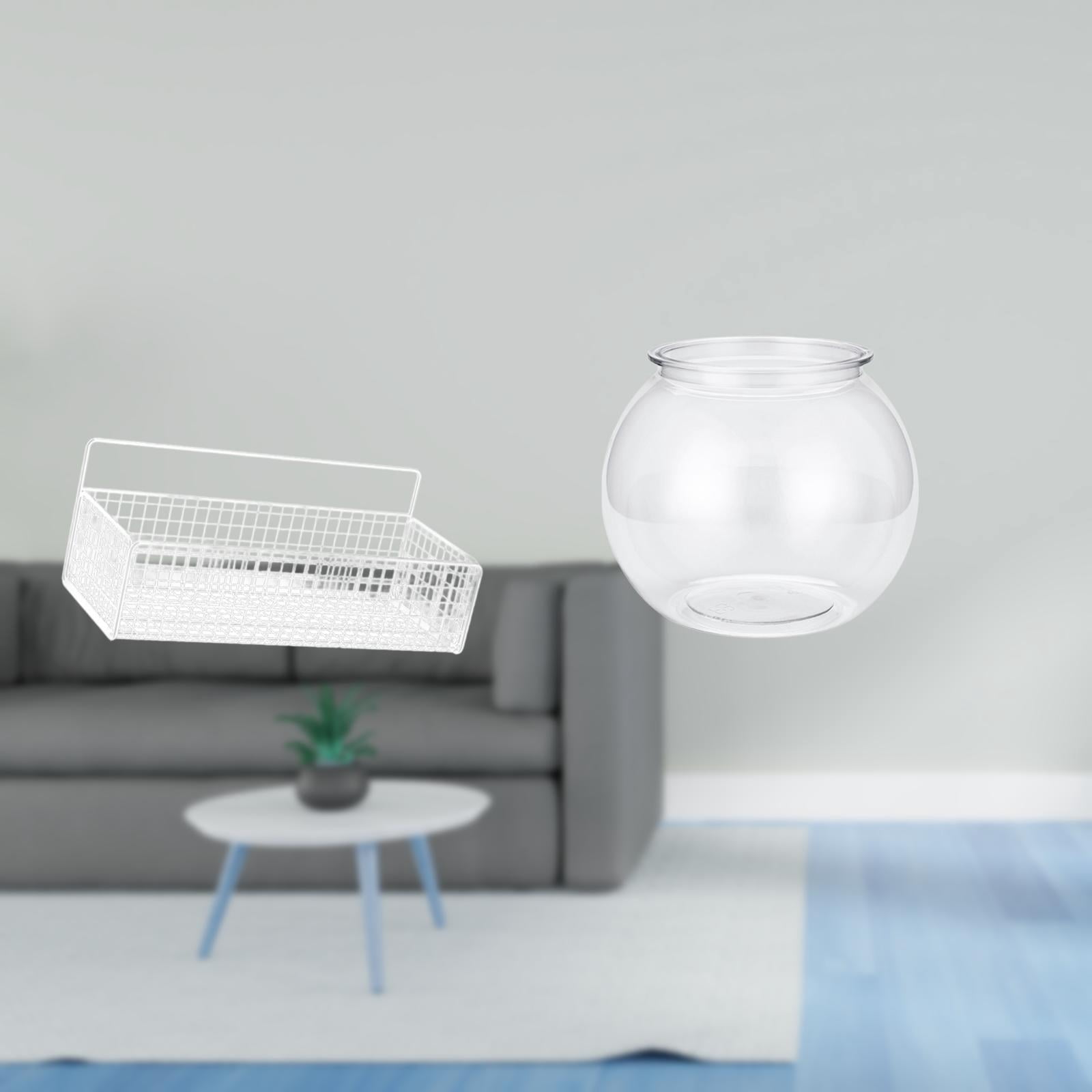 CarpNettore Crystal Clear Miniature Aquarium Bowl for Bedroom Desktop Living Room Home Decor DIY Fish Tank Vase Ornament Household Table Display