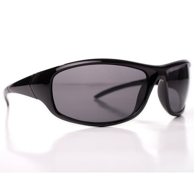 Men's Driving Wrap Sport Sunglasses, Black Oval Lens, Gloss or Matte Black Frame