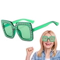 thumbnail image 5 of Rhinestone Sunglasses, Sparkly Sun Glasses, Fashion Sunglasses for Women, Oversized Square Frame Bling Sun Glasses, Summer Activity, 5 of 10