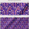 thumbnail image 2 of Soimoi Blue Cotton Voile Fabric Leaves & Blooming Camellias Floral Printed Craft Fabric 1 Yard 42 Inch Wide, 2 of 7