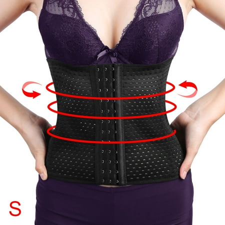 S Women Body Shaper Waist Trainer Cincher Underbust Corset Shapewear Black