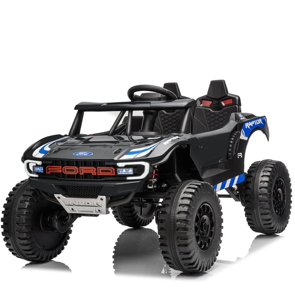 Joyracer Kids Ride On Truck, 24V Electric UTV with Parent Remote Control, 4WD Battery Powered Car for Boys Girls Ages 3-8, LED Lights & MP3 Music Player, Black