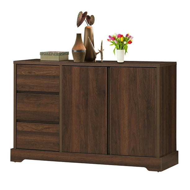 Gymax Buffet Sideboard Cupboard Console Table W/ 3 Drawers