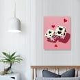 thumbnail image 4 of Nawypu Pink Retro Devils Roll The Dice Canvas Wall Art， Lucky Number 6 Game Room Posters Prints,colorful Cute Funky Girl Wall Decor Aesthetic Dormitory Bedroom Painting, 4 of 5