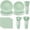 Light Green, variant on Light Pink Scalloped Paper Plates Shell Edge Disposable Tableware Cocktail Napkins Cups Plastic Spoons Forks Knives for Wedding Baby Shower Picnic Birthday Party Supply for 50 Guests