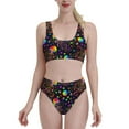 thumbnail image 2 of Picia Rainbow Jellyfishes Women's High Waisted Bikini Scoop Neck Swimsuit Two Pieces Bathing Suit-Medium, 2 of 8
