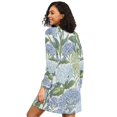 thumbnail image 2 of FORMRS Womens Long Sleeve Nightgowns Crew Neck Sleep Shirt Soft Pajamas Sizes S-3XL, Vibrant Hydrangeas Pattern, 2 of 8