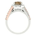 thumbnail image 4 of Clara Pucci 18K White/Rose Gold 2.32 Simulated Champagne Engraveable Engagement Ring + Wedding Band Set, 4 of 7