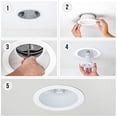 thumbnail image 5 of [12-Pack] PROCURU 6" Metal Recessed Can Light Trim Cover, Step Baffle with Ring, White, 5 of 5