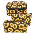 thumbnail image 1 of 3PCS Daisy Makeup Bags Portable Cosmetic Organizer Pouches Travel Toiletry Bags, 1 of 10