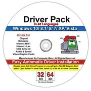 Windows 10 Pro 32/64 Bit DVD with key Install Repair Recover Restore Plus Drivers Pack & Registry Cleaner, 3PK