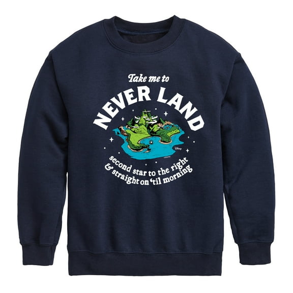Disney - Peter Pan - Take Me to Neverland - Second Star to the Right - Toddler And Youth Crewneck Fleece Sweatshirt