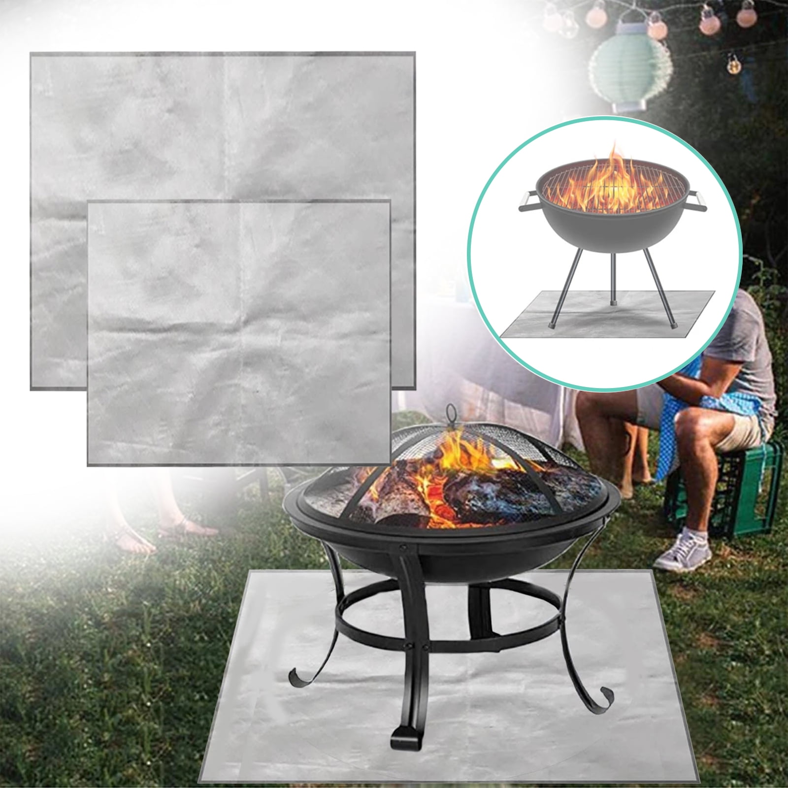 Square Fire Pit Mat Round, Rectangular Fire Pit, Fire Pit Pad Grill