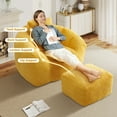 thumbnail image 5 of Aukfa Giant Bean Bag Chair,Lounge Chair Floor Lazy Sofa Bed with Ottoman & Pillow,Yellow, 5 of 8