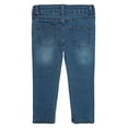 thumbnail image 2 of KIDSCOOL SPACE Baby Little Girls Jeans,Pink Heart Shapped Embroidered Strechy Denim Soft Slim Pants,Blue,18-24 Months, 2 of 6
