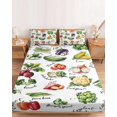 thumbnail image 2 of Twin Sze Fitted Sheet Set - Vegetables 2 Piece Bedding Sets 16" Deep Pocket Fitted Sheet with 1 Pillowcase, Watercolor Farmhouse Fruits Brushed Microfiber Hotel Luxury Bed Sheets, 2 of 9
