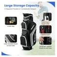 thumbnail image 3 of Golf Cart Bag, 14 Way Organizer Divider Golf Club Bag with 9 Pockets, Cooler Bag, Rain Cover, Adjustable & Detachable Dual Shoulder Straps, Lightweight Cart Golf Bag for Men & Women, 3 of 9