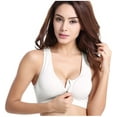 thumbnail image 4 of Women's Zip Front Sports Bra Wireless Racerback Yoga Bras Active Sport Bras, 4 of 5