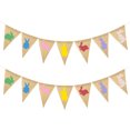thumbnail image 1 of 2 Sets Rabbit Pennant Easter Banner Colorful Bunny Garland Rabbit Bunting Linen Flag Party Supplies for Easter Party Decorations, 1 of 7