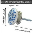 thumbnail image 2 of Perilla Home Set of 6 Ceramic Blue Shabby Knobs Decorative Printed Knobs for Home Kitchen Cabinet Hardware Cupboard Glass Door Dresser Wardrobe and Drawer Pulls, 2 of 9