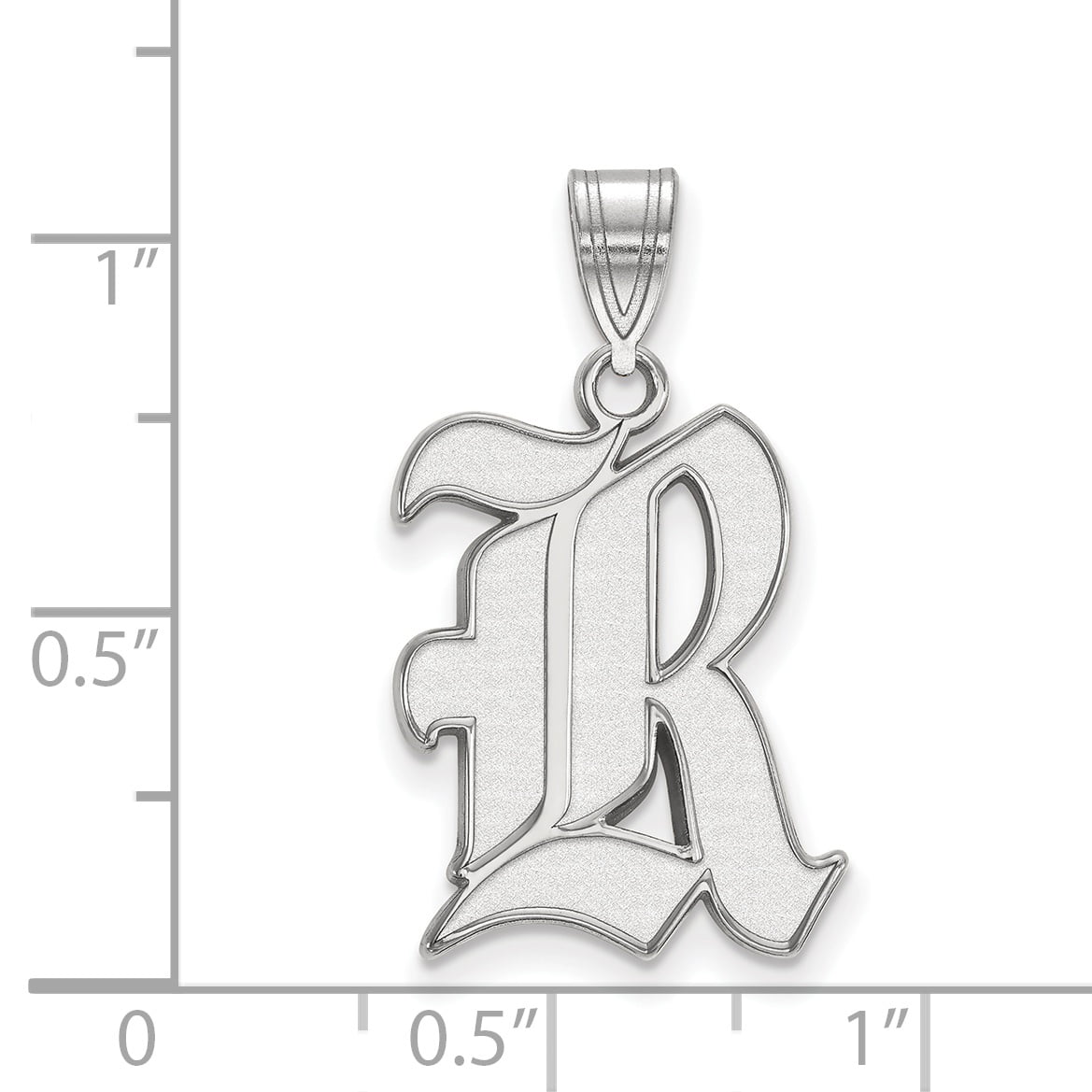 Rice University Owls School Letter Logo Pendant in Sterling Silver 