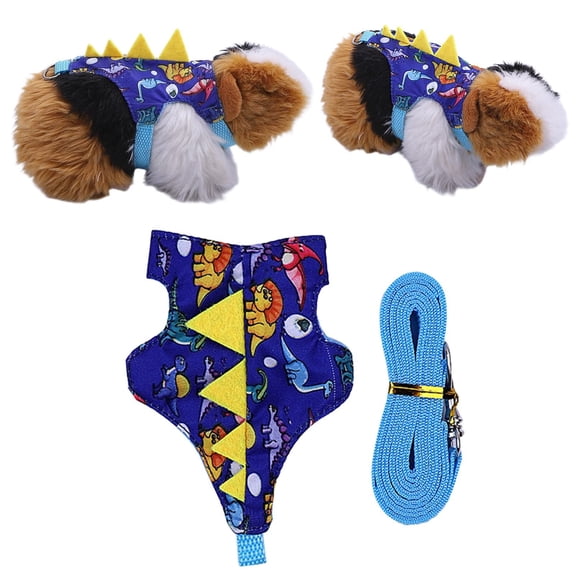 Pet Harness,Pet Clothes,Ferret Harness And Leash Set,Guinea Pig Harness,Rabbit Harness And Leash Set,Dark Blue,5.91 In