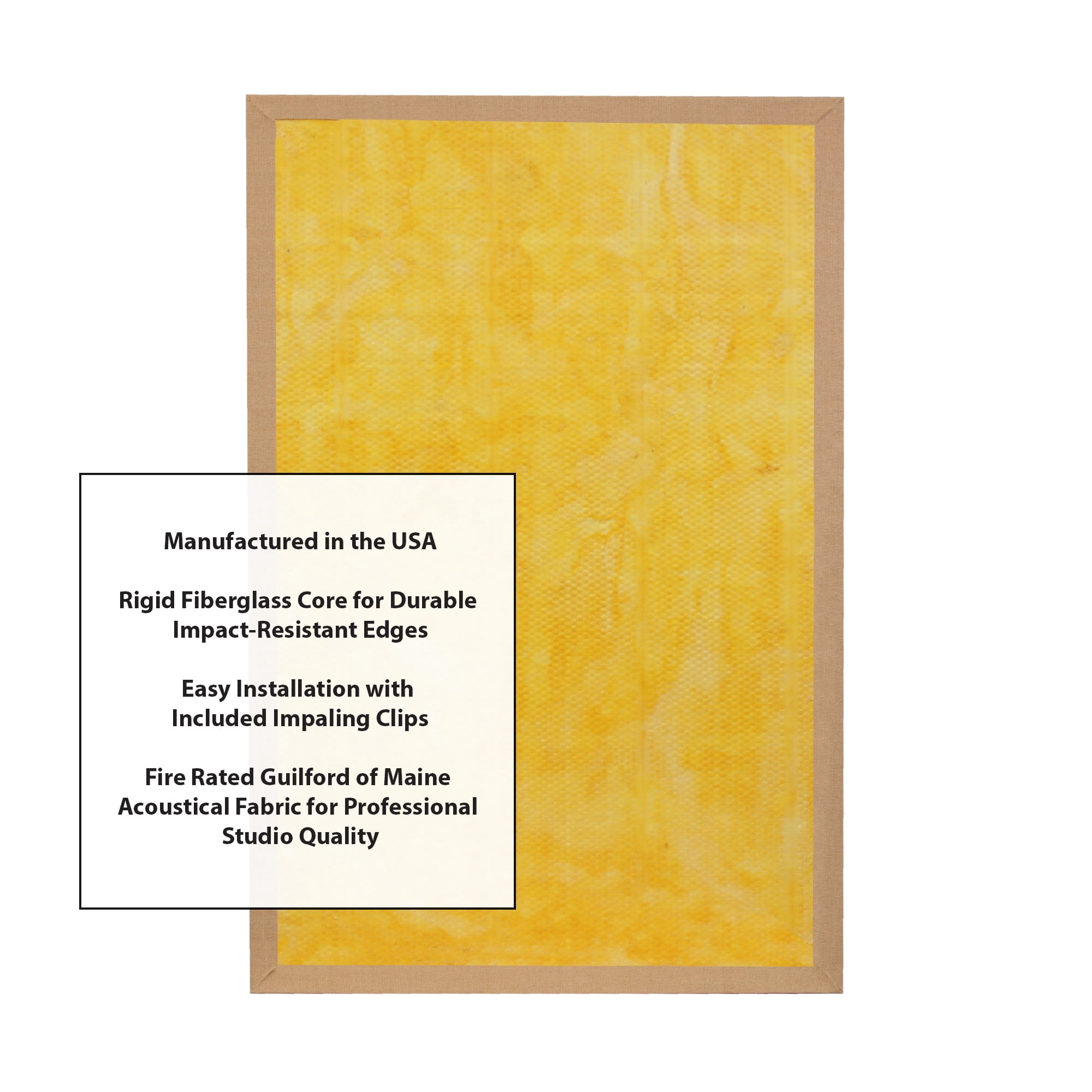 ATS Acoustics Hardened Edge Fire Rated Professional Studio Quality Acoustic Panel 24x36x1