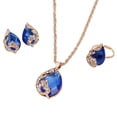 thumbnail image 2 of SmartBy Women Jewelry Set Shiny Water-Drop Shape Rhinestone Necklace Earrings Ring Gift, 2 of 7