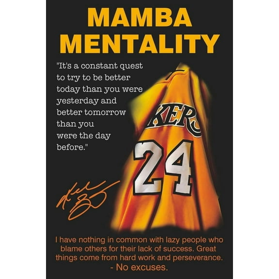 Black Mamba Mentality Wall Art Decor Poster, Size 24''x36''