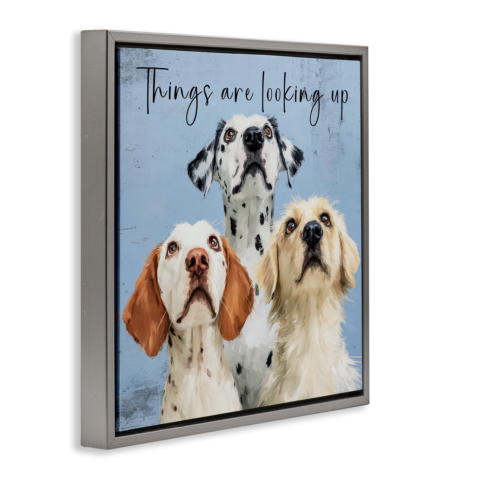Stupell Industries Things Are Looking Up Gray Framed Floater Canvas Wall Art, design by Kim Curinga
