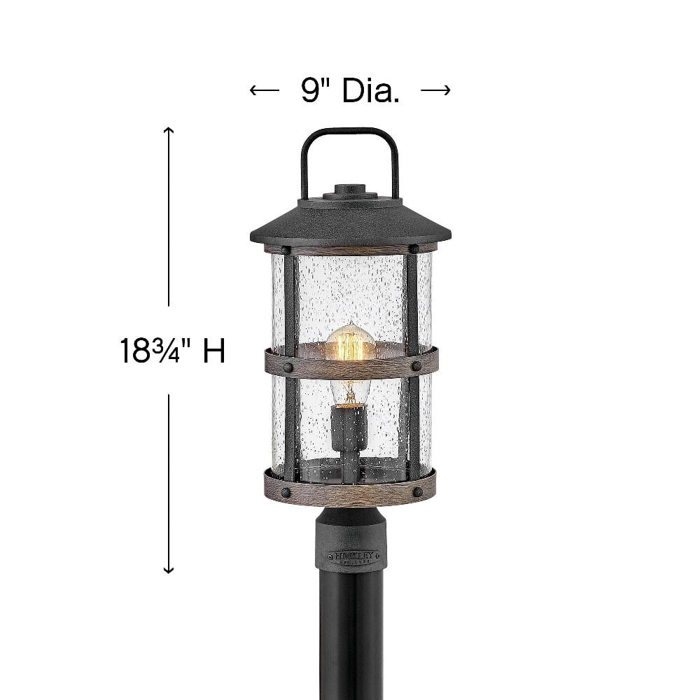 -1 Light Outdoor Medium Post Top/Pier Lantern in Coastal Style-9 inches Wide By 18.75 inches High-Aged Zinc Finish-E26 Medium Lamp Base Type-Led