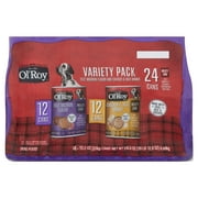 Ol' Roy Filet Mignon Flavor and Chicken & Rice Dinner Meaty Loaf Wet Dog Food Variety Pack for Dogs, 13.2 oz Cans (24 pack)
